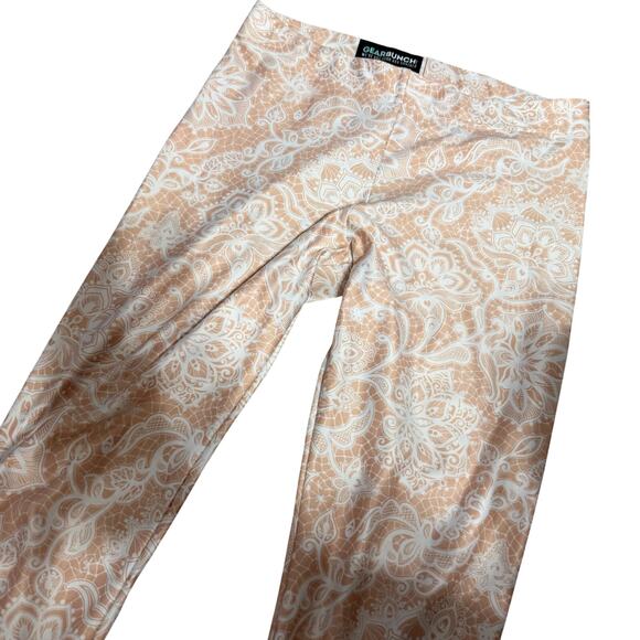 Gear Bunch leggings sz M yoga activewear stretchy lightweight cream & gold - Picture 7 of 9